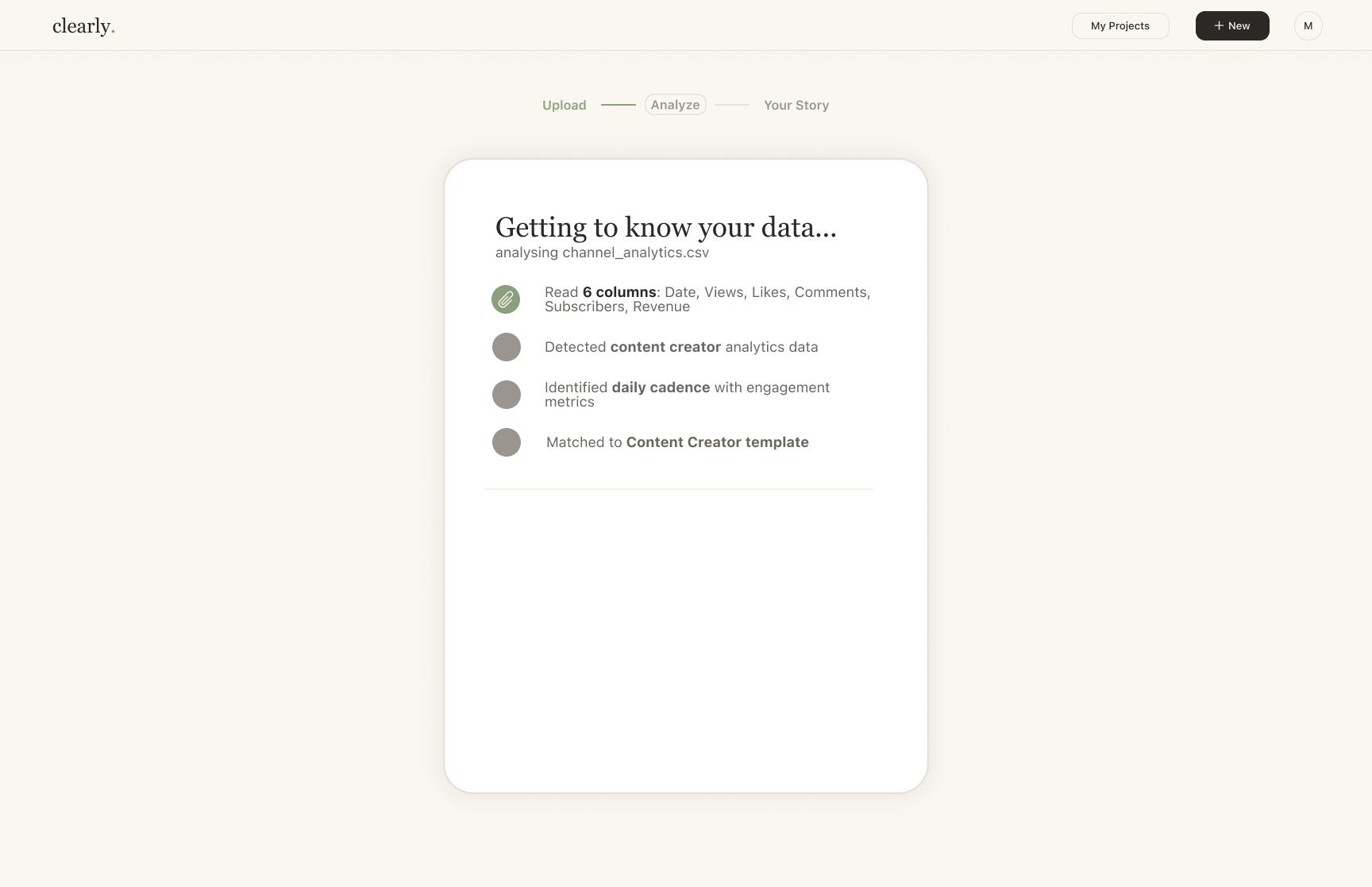 Getting to know the data screen